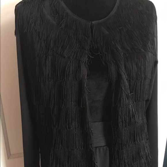 Gorgeous Fringe Front Black Top Jacket NWOT—CLEARANCE - Picture 1 of 8